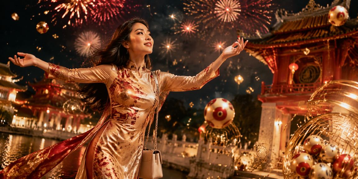 Người phụ nữ Hà Nội mặc áo dài xem kết quả xổ số và thống kê cược