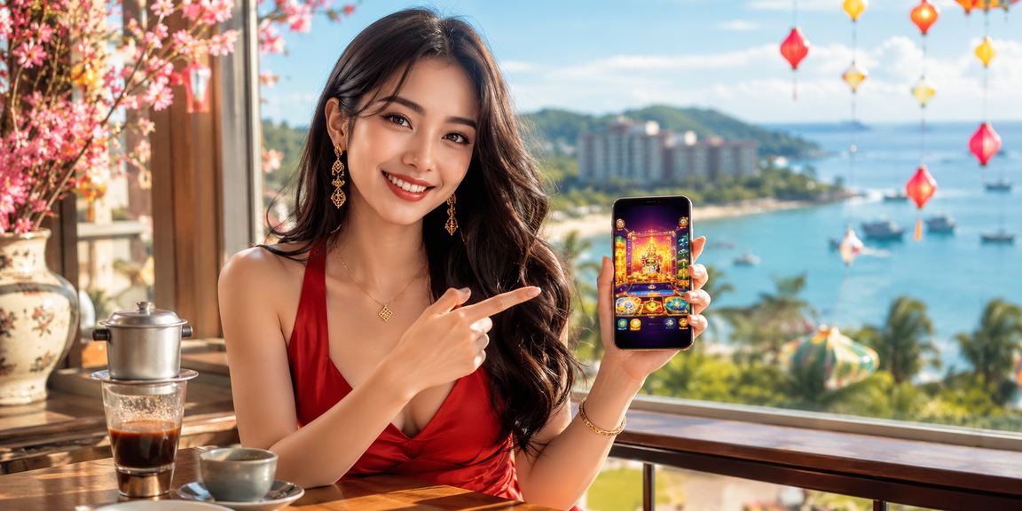 Người dùng tại Phú Quốc truy cập casino trực tuyến trên điện thoại bên tách cà phê